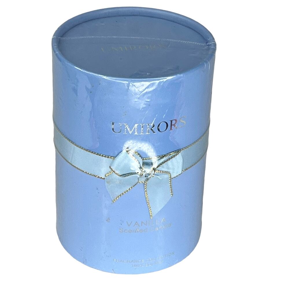 Uminors Natural Soy Wax Candle Glass Jar Vanilla Scent 8oz. 5.5x3 Boxed New